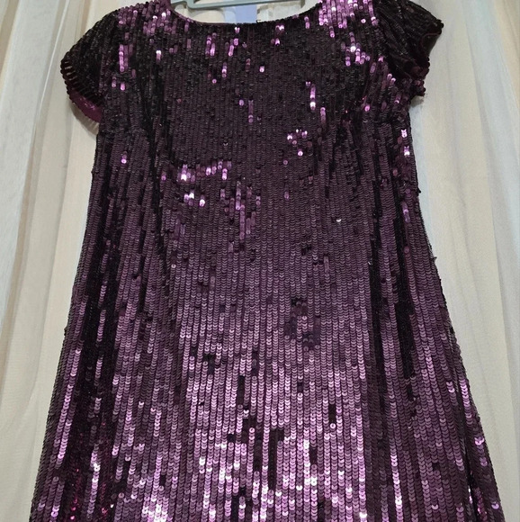 Marina Dark Purple Sequined Mini Cocktail Dress, Stretchy, Size 10, EUC! - Picture 5 of 10